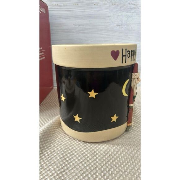 Christmas Cookie Jar Becca Barton ceramic Midnight Snowman CIC7311 - Picture 5 of 14